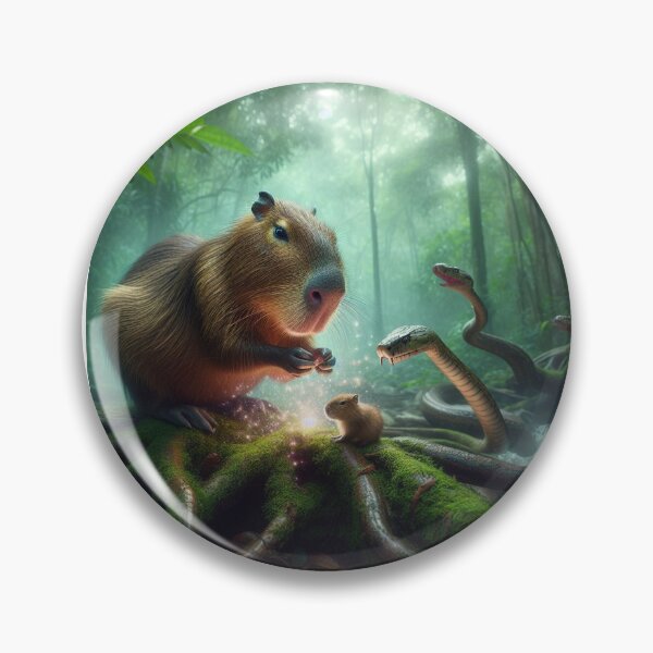 Item preview, Capy Mom Protects Baby from Snakes and Alligators2 designed and sold by Capybara Art Lover.