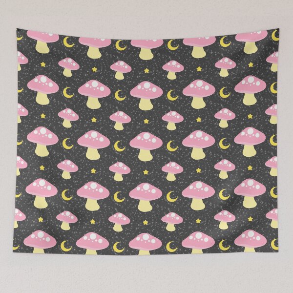 Item preview, Pastel Pink Mushrooms Pattern designed and sold by JMDesignHouse.