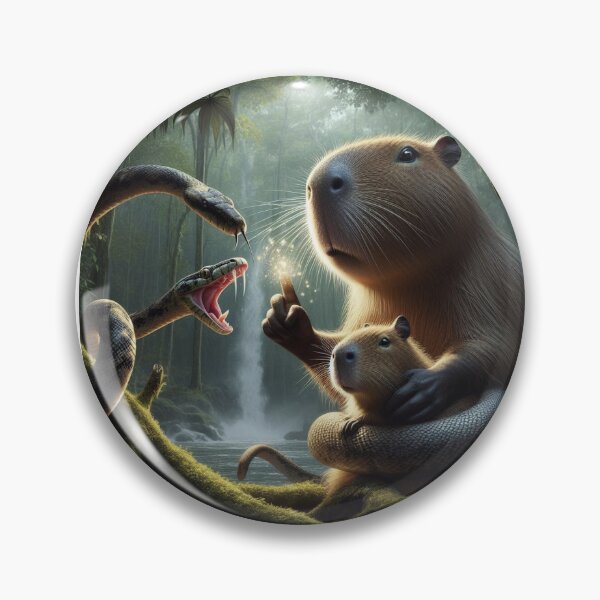 Item preview, Capy Mom Protects Baby from Snakes and Alligators3 designed and sold by Capybara Art Lover.