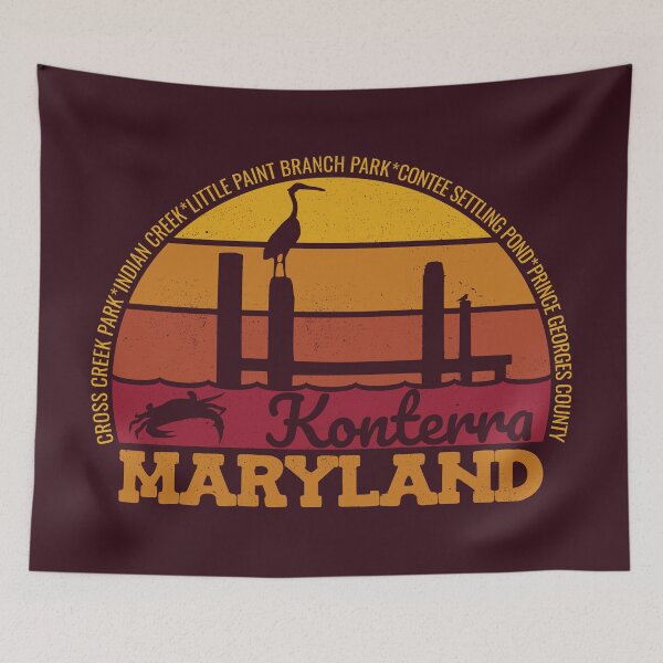 Item preview, Konterra Maryland Sunset Retro Vintage Logotipo del orgullo local designed and sold by CRHPOD20.