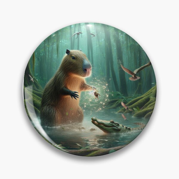 Item preview, Capy Mom Protects Baby from Snakes and Alligators4 designed and sold by Capybara Art Lover.