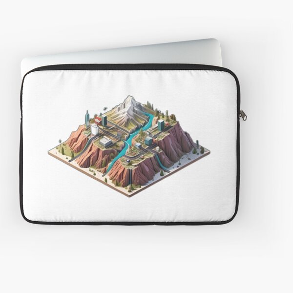 Isometric Mini Worlds - Small City Laptop Sleeve