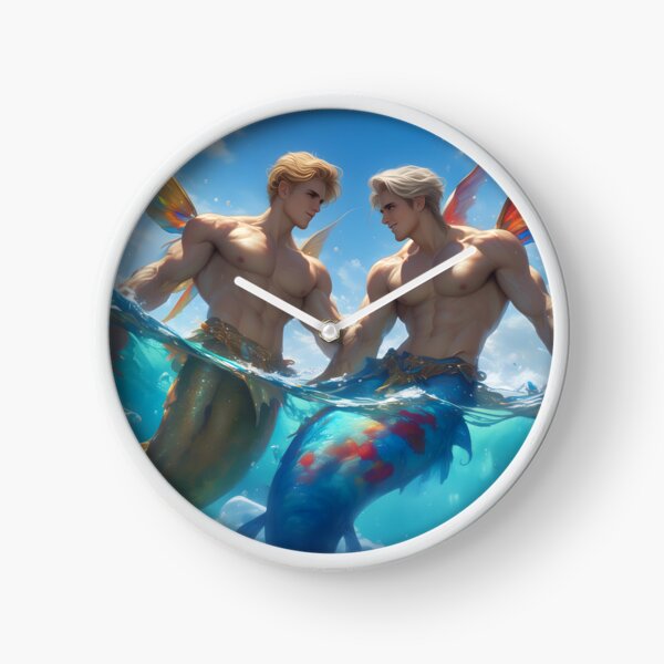 Item preview, Flying Merman Duo Fantasy Art designed and sold by WesScottsWhimsy.