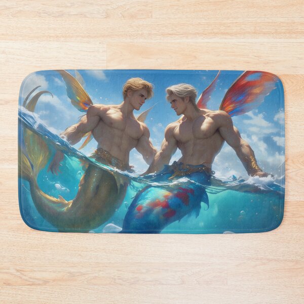 Item preview, Flying Merman Duo Fantasy Art designed and sold by WesScottsWhimsy.