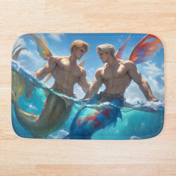 Item preview, Flying Merman Duo Fantasy Art designed and sold by WesScottsWhimsy.