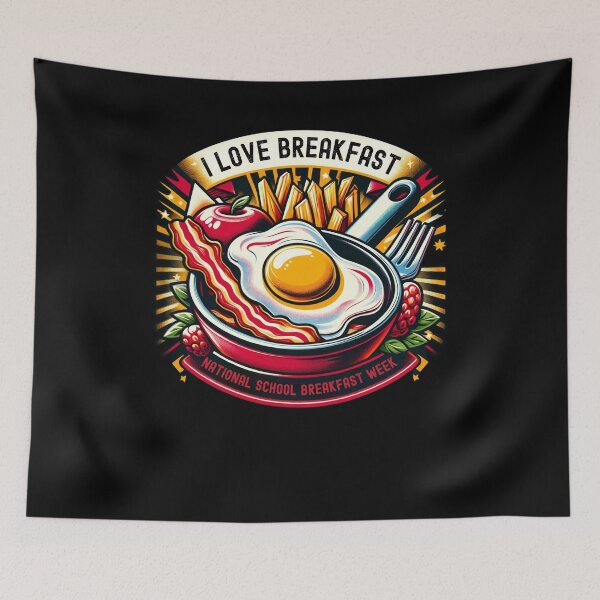 Item preview, National School Breakfast Week I Love Breakfast Eating Lover designed and sold by Chmielayka.