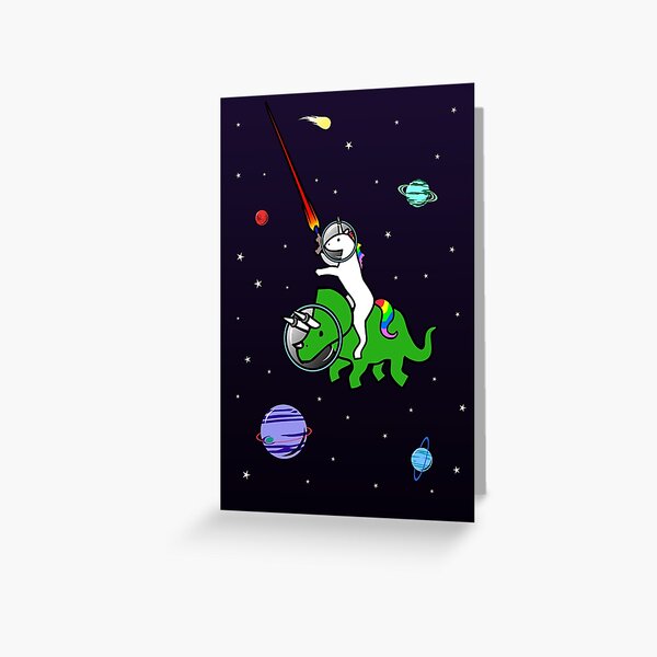 Item preview, Unicorn Riding Triceratops In Space designed and sold by jezkemp.
