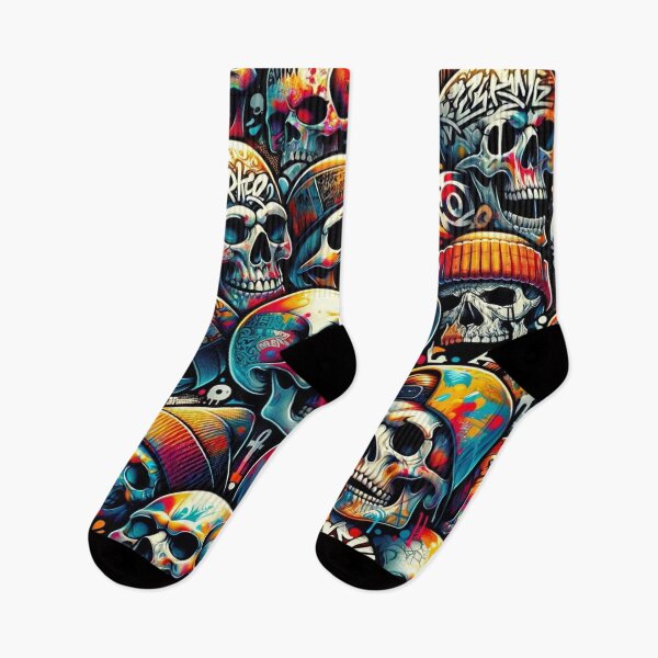 Item preview, Graffiti Skull Print Pattern designed and sold by PinUpPizzazz.