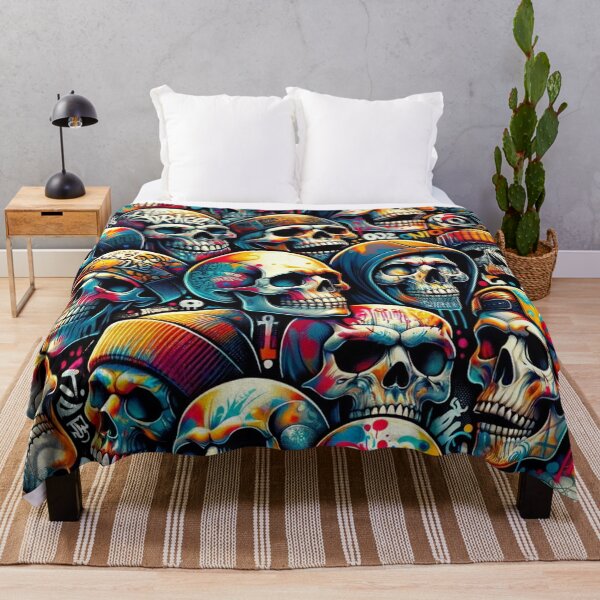 Item preview, Graffiti Skull Print Pattern designed and sold by PinUpPizzazz.