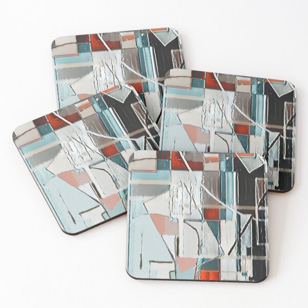 Item preview, Abstract #42 Painting Gray, Blue and Crimson - Modern Art designed and sold by CMooreWorx.