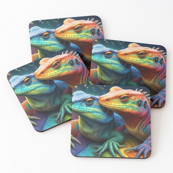 Item preview, Rainbow lizards in love designed and sold by seahorse crossing.