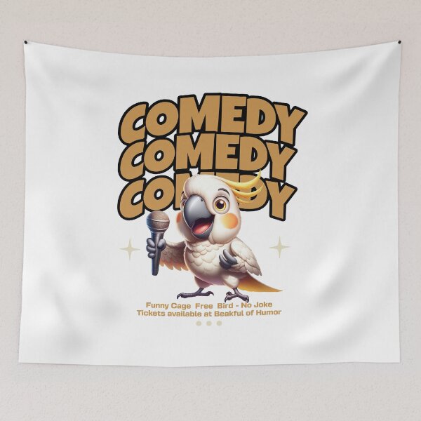 Item preview, Funny Cockatoo Stand Up Comedian Meme designed and sold by Diane Gotti.