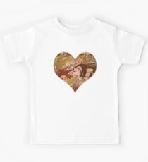 Badgers in Woodland Forest Plants under the Fall Sun, Cute Badger Mom & Baby in Woods Brown Green Kids Tee