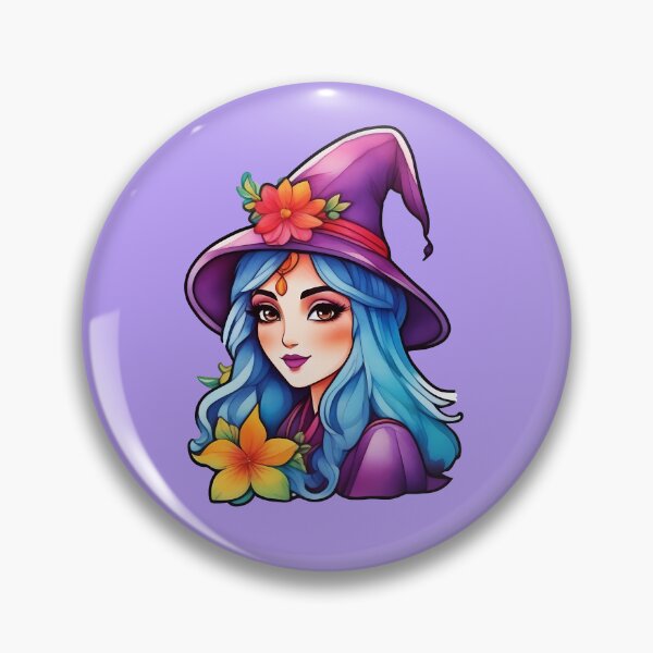 Item preview, cute witch with blue hair designed and sold by Cosmicreations1.