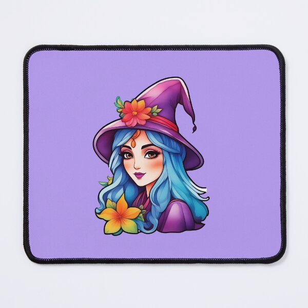 Item preview, cute witch with blue hair designed and sold by Cosmicreations1.