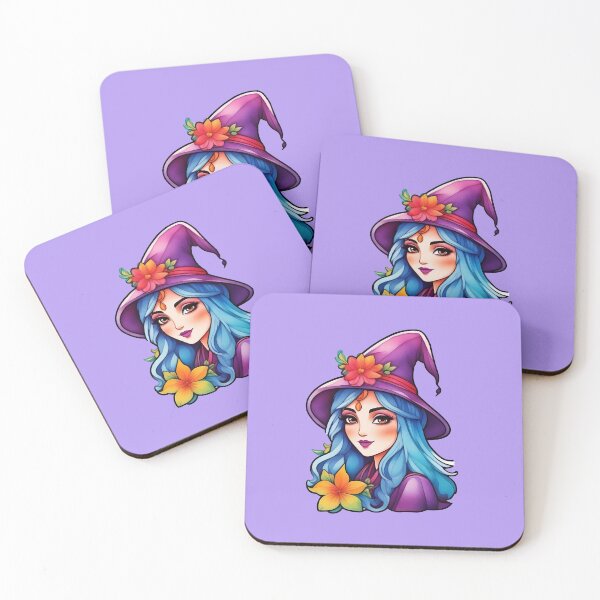 Item preview, cute witch with blue hair designed and sold by Cosmicreations1.