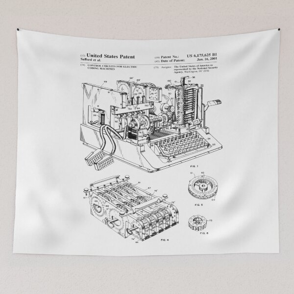 Item preview, Enigma Machine Patent Black designed and sold by Luve Store.