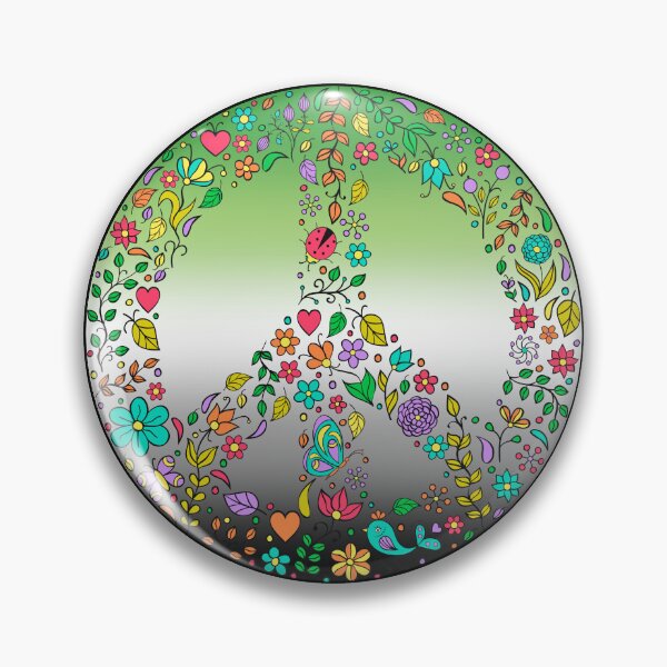 Item preview, Hippie Vibes Aromantic Pride Flag Peace Sign, Subtle Aromantic Pride Design designed and sold by Travelslightly.