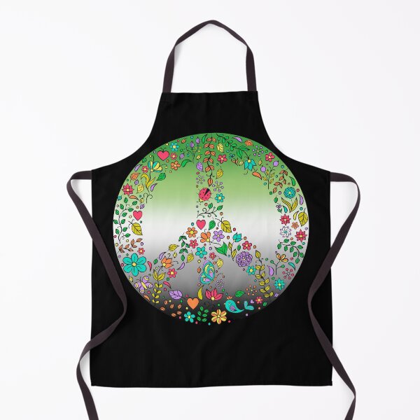 Item preview, Hippie Vibes Aromantic Pride Flag Peace Sign, Subtle Aromantic Pride Design designed and sold by Travelslightly.