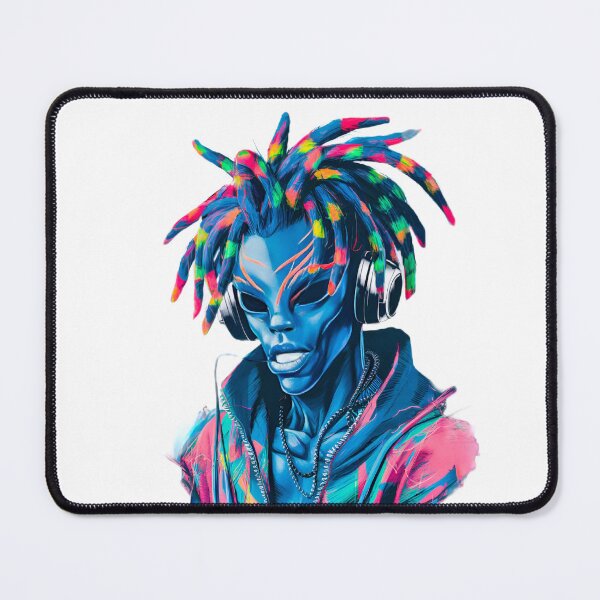 Item preview, Cosmic Hip-Hop: Alien with Dreadlocks and Headphones designed and sold by GL!TCH LAB.