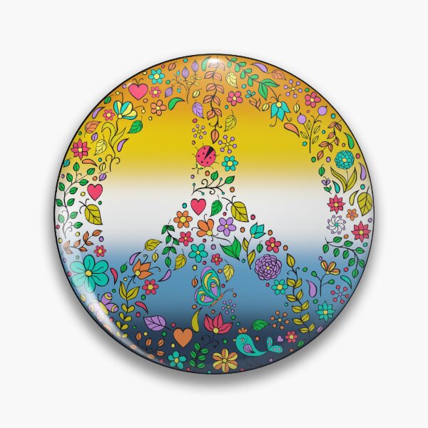 Item preview, Hippie Vibes AroAce Pride Flag Peace Sign, Subtle AroAce Pride Design designed and sold by Travelslightly.