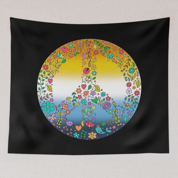 Item preview, Hippie Vibes AroAce Pride Flag Peace Sign, Subtle AroAce Pride Design designed and sold by Travelslightly.