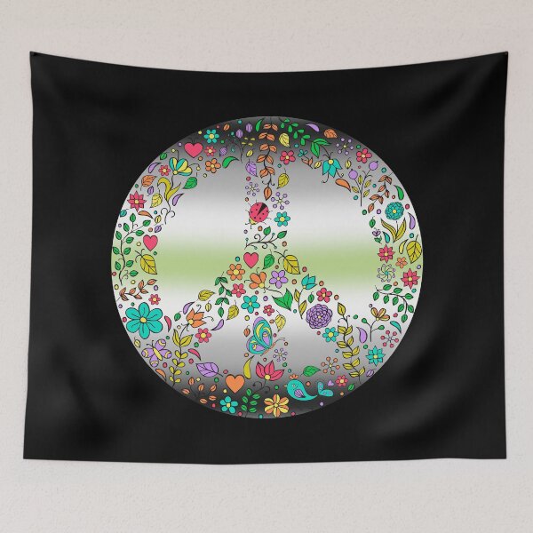 Item preview, Hippie Vibes Agender Pride Flag Peace Sign, Subtle Agender Pride Design designed and sold by Travelslightly.