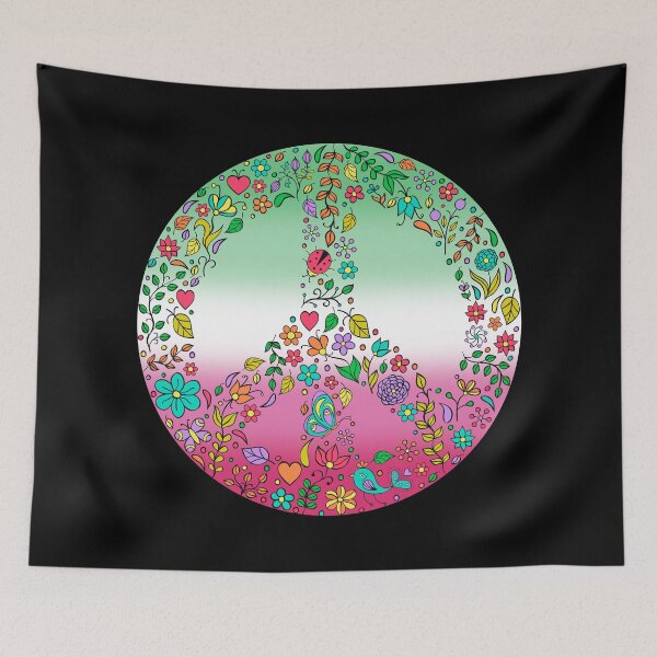 Item preview, Hippie Vibes Abrosexual Pride Flag Peace Sign, Subtle Abrosexual Pride Design designed and sold by Travelslightly.