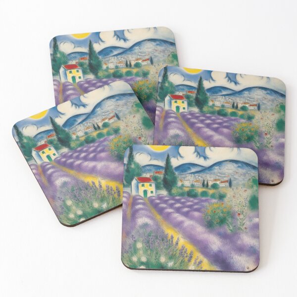 Item preview, Lavender Field Painting Marc Chagall Inspired designed and sold by retrographics.