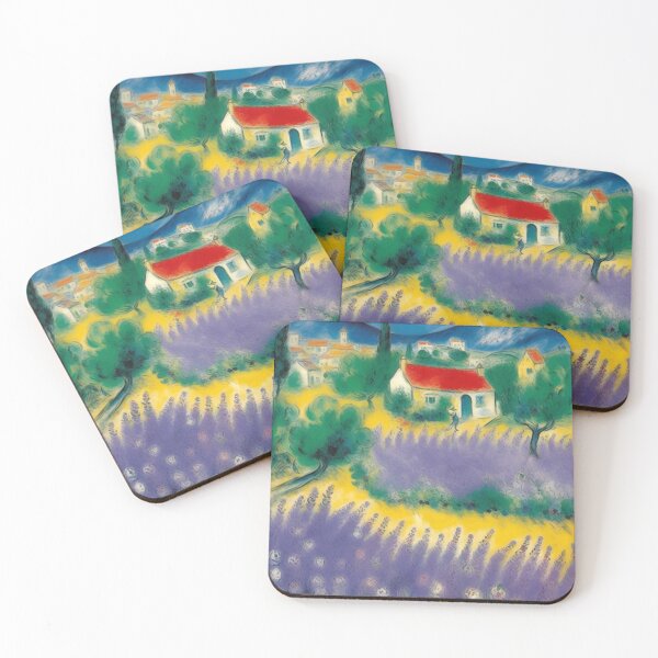 Item preview, Lavender Field Painting Marc Chagall Inspired No. 2 designed and sold by retrographics.
