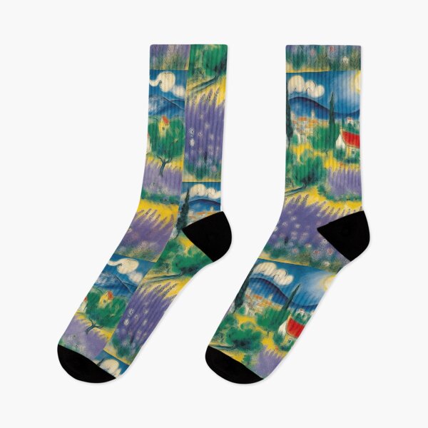 Item preview, Lavender Field Painting Marc Chagall Inspired No. 2 designed and sold by retrographics.