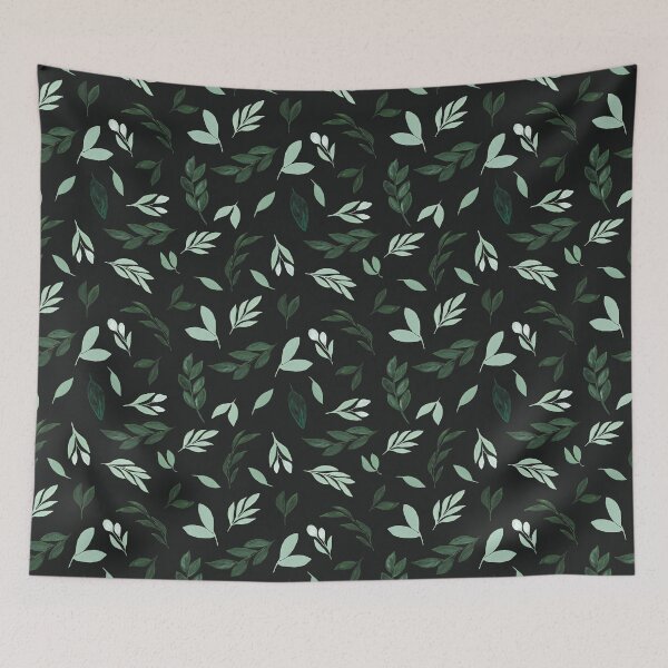 Item preview, Black Foliage Plants Leaves Lover Spring Background Design Pattern March Saint St Patrick's Day designed and sold by Sarcastic Narwhal.