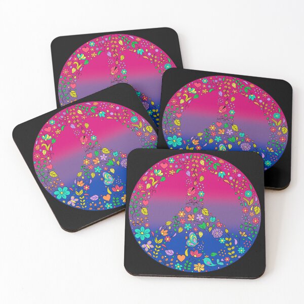 Item preview, Hippie Vibes Bisexual Pride Flag Peace Sign, Subtle Bi Pride Design designed and sold by Travelslightly.