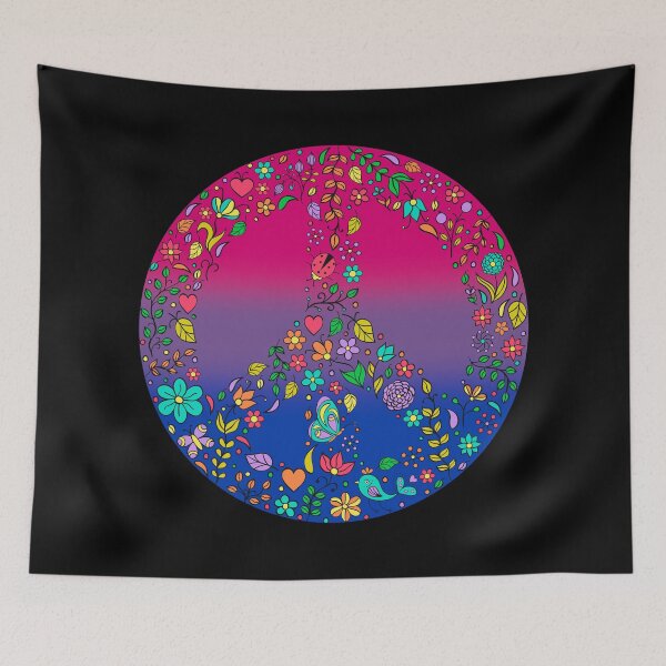 Item preview, Hippie Vibes Bisexual Pride Flag Peace Sign, Subtle Bi Pride Design designed and sold by Travelslightly.