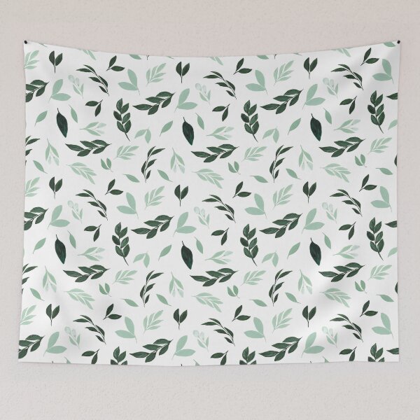 Item preview, White Foliage Plants Leaves Lover Spring Background Design Pattern March Saint St Patrick's Day designed and sold by Sarcastic Narwhal.