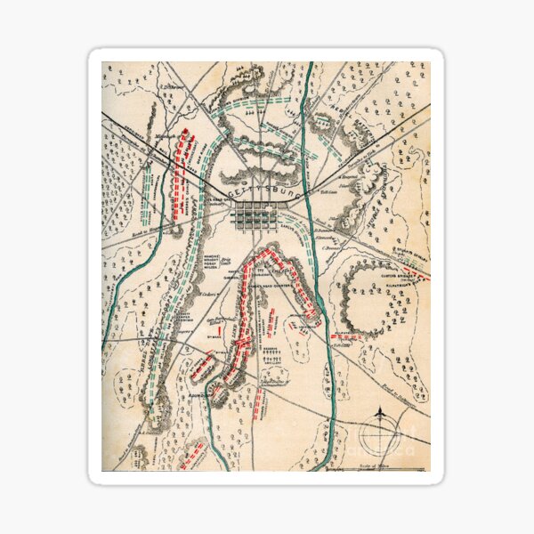 Item preview, American Civil War - Map Of The Battle Of Gettysburg - Vintage Map Print designed and sold by TheHappyK.