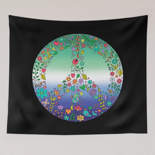 Item preview, Hippie Vibes Gay MLM Pride Flag Peace Sign, Subtle MLM Pride Design designed and sold by Travelslightly.