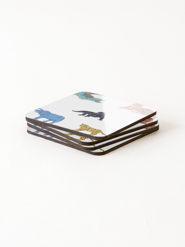 Thumbnail 4 of 5, Coasters (Set of 4), Animal pack designed and sold by InfiniteSticker.