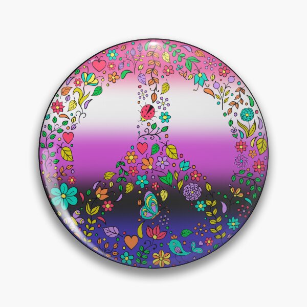Item preview, Hippie Vibes Genderfluid Pride Flag Peace Sign, Subtle Genderfluid Pride Design designed and sold by Travelslightly.