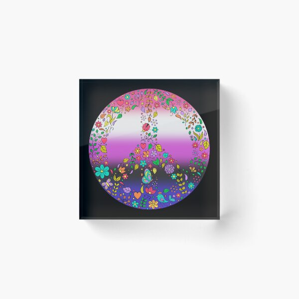Item preview, Hippie Vibes Genderfluid Pride Flag Peace Sign, Subtle Genderfluid Pride Design designed and sold by Travelslightly.