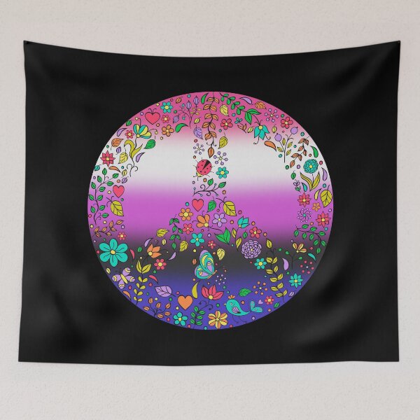 Item preview, Hippie Vibes Genderfluid Pride Flag Peace Sign, Subtle Genderfluid Pride Design designed and sold by Travelslightly.