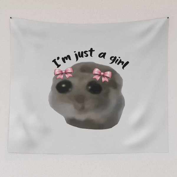 Item preview, Sad hamster: I'm just a girl designed and sold by Stardewwlove.