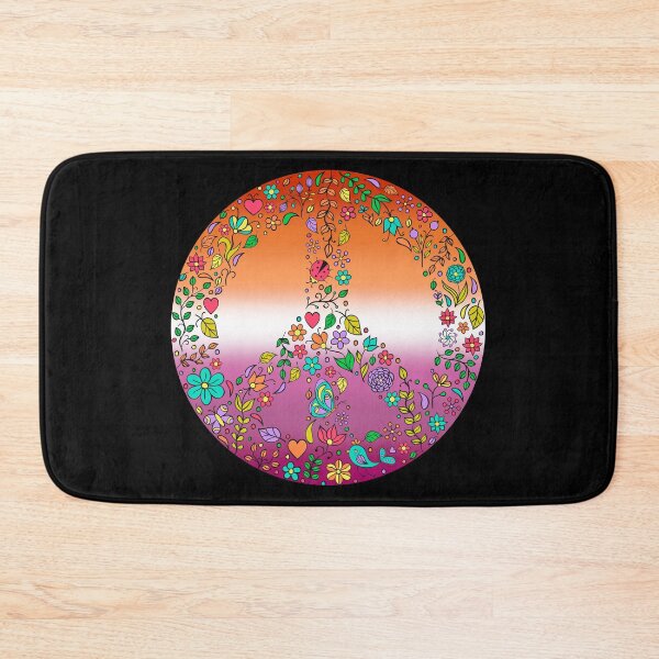 Item preview, Hippie Vibes Lesbian Pride Flag Peace Sign, Subtle Lesbian Pride Design designed and sold by Travelslightly.