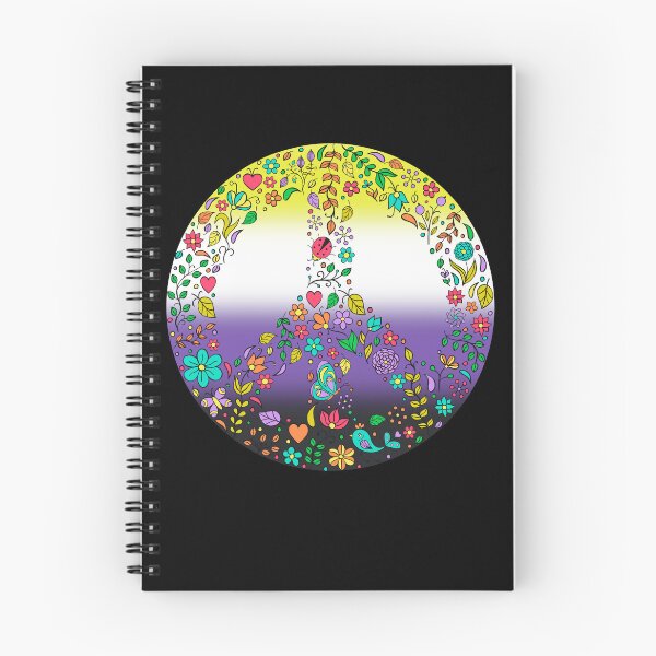 Item preview, Hippie Vibes Nonbinary Pride Flag Peace Sign, Subtle Enby Pride Design designed and sold by Travelslightly.