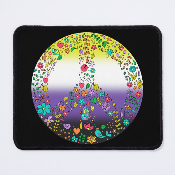 Item preview, Hippie Vibes Nonbinary Pride Flag Peace Sign, Subtle Enby Pride Design designed and sold by Travelslightly.