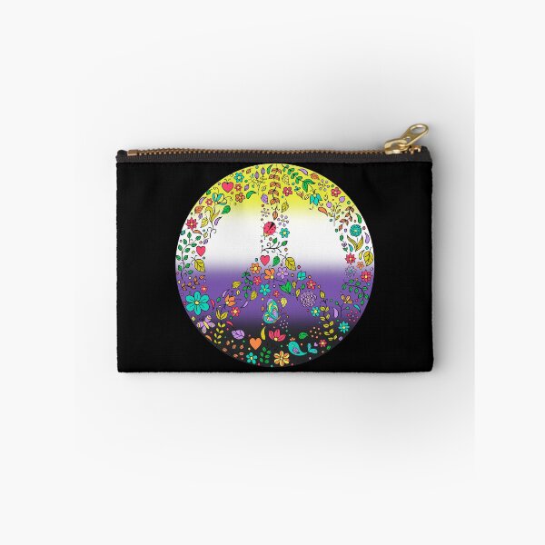 Item preview, Hippie Vibes Nonbinary Pride Flag Peace Sign, Subtle Enby Pride Design designed and sold by Travelslightly.