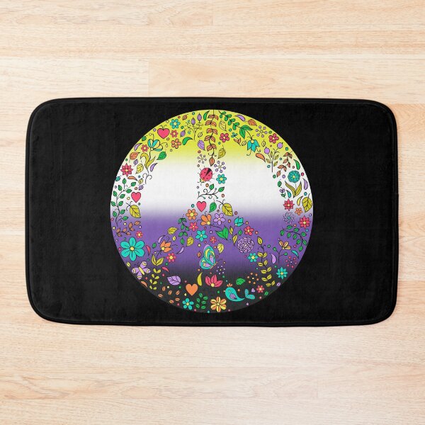 Item preview, Hippie Vibes Nonbinary Pride Flag Peace Sign, Subtle Enby Pride Design designed and sold by Travelslightly.