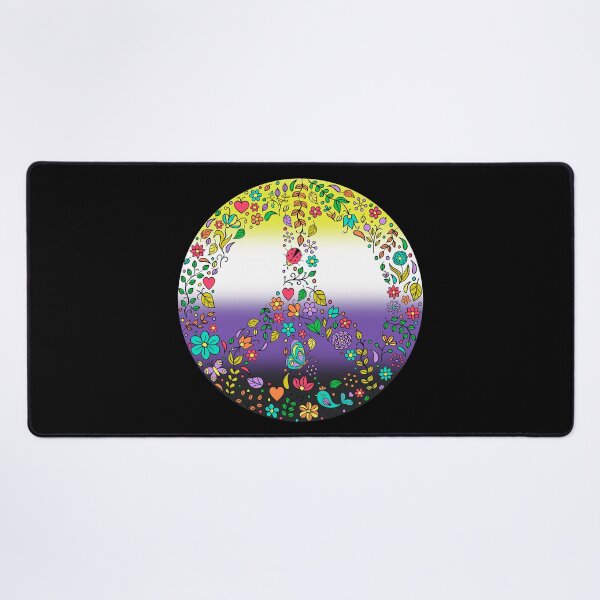Item preview, Hippie Vibes Nonbinary Pride Flag Peace Sign, Subtle Enby Pride Design designed and sold by Travelslightly.