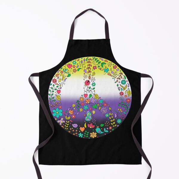 Item preview, Hippie Vibes Nonbinary Pride Flag Peace Sign, Subtle Enby Pride Design designed and sold by Travelslightly.