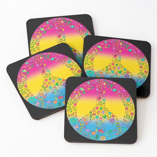 Item preview, Hippie Vibes Pansexual Pride Flag Peace Sign, Subtle Pan Pride Design designed and sold by Travelslightly.